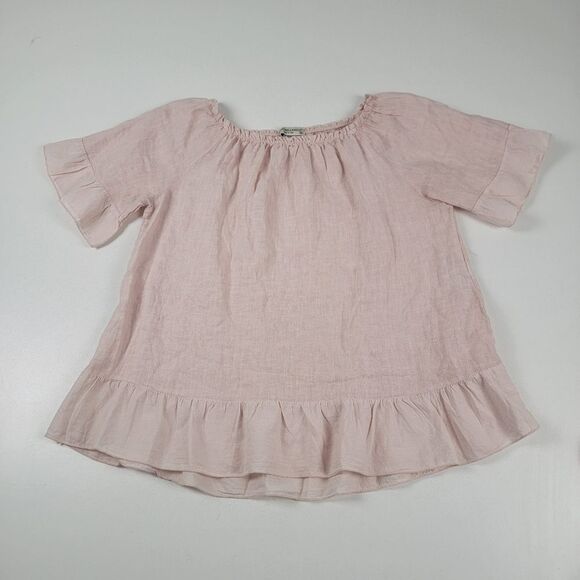 Terzo Milennio Pink Linen Shirt Blouse Women's size Medium - Picture 1 of 8